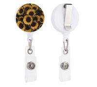 Un bouquet di girasoli neri porta badge retrattile con clip a coccodrillo porta badge ID carta d'identità scorrimento ID porta carte d'identità per impiegati, medici infermieri
