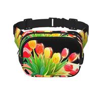 Un bouquet di tulipani stampato multifunzionale marsupio unisex trendy messenger bag, borsa da viaggio sport borsa portaoggetti
