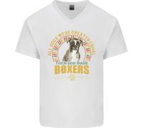 Un Boxer Cane Uomo Scollo A V Cotone T-Shirt