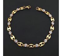 Un braccialetto in acciaio inossidabile a forma di chicco di caffè con diamanti incastonati in stile semplice a forma di naso di maiale congiunto come decorazione per la mano Tagli UnicaAcciaio inossi