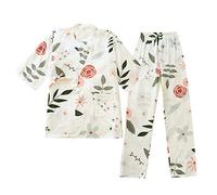 un-brand Completo da Pigiama Kimono Giapponese da Donna in Puro Cotone Taglia L A13