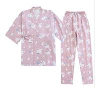 un-brand Completo da Pigiama Kimono Giapponese da Donna in Puro Cotone Taglia M A14