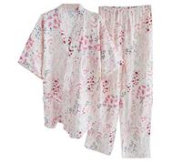 un-brand Completo da Pigiama Kimono Giapponese da Donna in Puro Cotone Taglia M A24