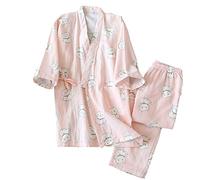un-brand Completo da Pigiama Kimono Giapponese da Donna in Puro Cotone Taglia M A8
