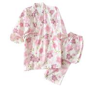 un-brand Completo da Pigiama Kimono Giapponese da Donna in Puro Cotone Taglia XL A40