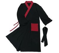 un-brand Kimono Giapponese da Uomo in Cotone a Doppia Garza Vestaglia Plus Size Abbigliamento Zen Abbigliamento taoista (Taglia L, B2)