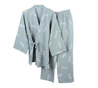 un-brand Kimono Giapponese da Uomo in Cotone Hanfu Abito da Pigiama Antico Plus Size Abbigliamento Zen Abbigliamento taoista (Taglia XL, G)