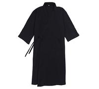 un-brand Kimono Giapponese da Uomo Veste in Velluto Plus Size Abbigliamento Zen Abbigliamento taoista (Taglia L, Nero)
