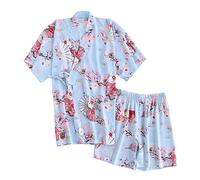 un-brand Pigiama Yukata Kimono Giapponese a Maniche Corte da Donna (Taglia L, A2)