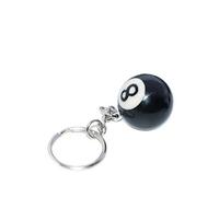 Un-brand, portachiavi creativo con numero otto da biliardo, decorazione per auto, colore nero, qualità premium