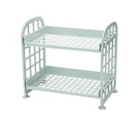 Un-brand Ripiani di Stoccaggio in Plastica Piccoli Scaffali - 2 Ripiani - Scaffale Angolare Moderno per Cucina e Bagno