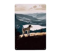 Un Cagnolino Per Vedere Dove Scorre Il Fiume Poster Metal Vintage Cartello Decorativo Retrò Cartelli Metallo Per Cucina Ristorante Bar Pub