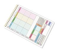 Un calendario con 5 abitudini e spirali che vincolano le calorie, diario giornaliero