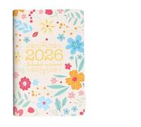 Un calendario for PC 2026 con fiori, agenda giornaliera, diario in inglese for adulti, gestione del tempo autodisciplina, una pagina al giorno(White)