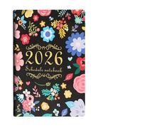 Un calendario for PC 2026 con fiori, agenda giornaliera, diario in inglese for adulti, gestione del tempo autodisciplina, una pagina al giorno(Black)