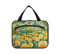 Un campo di rose gialle appeso borsa da viaggio con gancio appeso, borse di medicina di moda progettista per gli uomini palestra bolso para maquillaje de Mujer L