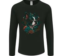 Un Cane Boston Terrier Uomo Manica