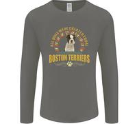 Un Cane Boston Terrier Uomo Maniche