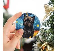 Un Cane Cairn Terrier Nero Christmas Party Bomboniere Con Cordino Ciondoli Natalizi Ceramica Ciondoli Decorazione Albero Di Natalizia