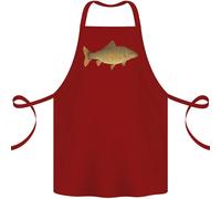 Un Carpa Pesce Pesca Pescatore Cotone Grembiule 100% Biologico