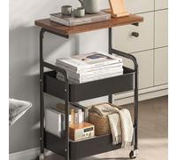 Un carrello di stoccaggio versatile con un'elevata capacità di carico e ruote; è facile da assemblare e adatto per l'uso in cucina, soggiorno o studio, oppure come tavolino da caffè, scaffalatura o ac