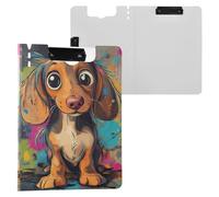 Un cartone animato cane pieghevole Appunti Doppia Clip Portapenne Clip Board con copertina rigida Appunti Padfolio Infermieri Forniture