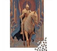 Un cavaliere in armatura dorata a cavallo entra nel ponte levatoio del castello Jigsaw Puzzle 70x50cm/1000pcs Adulti Puzzle Gioco EduGattoivo Decorazioni Per La Casa