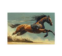 Un cavallo meccanico al galoppo nel deserto 1000 pezzi puzzle per adulti puzzle in legno per adulti regali decorazione della casa