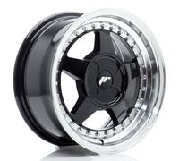 Un cerchio Cerchi JR Wheels JR6 15x7 ET20-35 4H BLANK Nero lucido con bordo