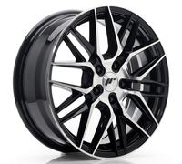 Cerchio in Lega Japan Racing JR28 17x7 ET35 5x100 Nero Lucido Fronte Spazzolato
