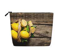 Un cestino con limoni organizer per cosmetici, grande borsa in canapa finta, resistente all'acqua, con cerniera, per viaggi quotidiani