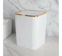 Un cestino della spazzatura di lusso leggero placcato platino a righe per il bagno e il water, la cucina, il bagno, la casa, i fornitori di articoli per la casa Tagli UnicaABS