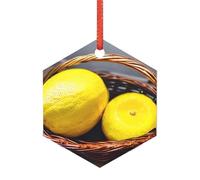 Un cestino di Natale a forma di limone, ornamento natalizio per sposati, alternativa moderna in acrilico a versatili ornamenti natalizi