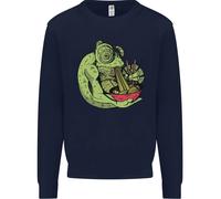 Un Chameleon che Mangia Ramen Uomo Felpa Maglione