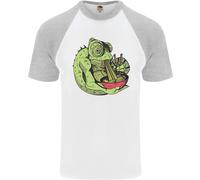 Un Chameleon che Mangia Ramen Uomo S/S Baseball T-Shirt
