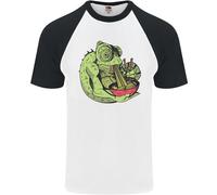 Un Chameleon che Mangia Ramen Uomo S/S Baseball T-Shirt