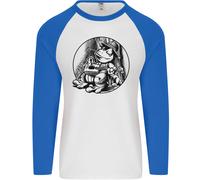 Un Chilled Rana Giocare Il Chitarra Chitarrista Uomo L/S Baseball T-Shirt