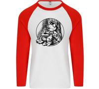 Un Chilled Rana Giocare Il Chitarra Chitarrista Uomo L/S Baseball T-Shirt