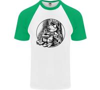 Un Chilled Rana Giocare The Chitarra Chitarrista DA UOMO S/S Baseball T-Shirt