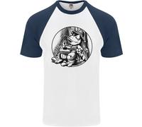 Un Chilled Rana Giocare The Chitarra Chitarrista DA UOMO S/S Baseball T-Shirt