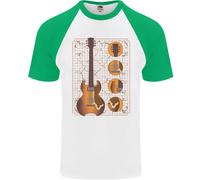Un Chitarra Blueprint Musica Rock N Rotolo Chitarrista Uomo S/S Baseball