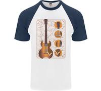 Un Chitarra Blueprint Musica Rock N Rotolo Chitarrista Uomo S/S Baseball
