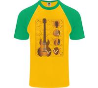 Un Chitarra Blueprint Musica Rock N Rotolo Chitarrista Uomo S/S Baseball
