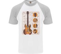 Un Chitarra Blueprint Musica Rock N Rotolo Chitarrista Uomo S/S Baseball T-Shirt