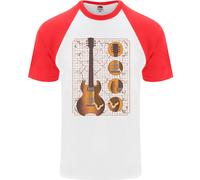 Un Chitarra Blueprint Musica Rock N Rotolo Chitarrista Uomo S/S Baseball T-Shirt