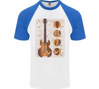 Un Chitarra Blueprint Musica Rock N Rotolo Chitarrista Uomo S/S Baseball T-Shirt