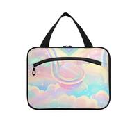 Un cielo arcobaleno pastello appeso oggetto personale borsa da viaggio con gancio, designer pieghevole cosmetico organizzatore per signore viaggio bolso de maquillaje para Mujer L