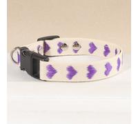 Un collare per animali domestici sottile e morbido con motivo jacquard a cuori viola, adatto per gattini e cani di piccola taglia come Teddy o Bichon (non adatto per cani di taglia grande) L,M,S,XSGeo