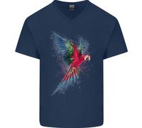 Un Colorato Pappagallo Uomo Scollo A V Cotone T-Shirt