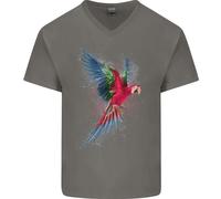 Un Colorato Pappagallo Uomo Scollo A V Cotone T-Shirt